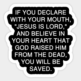 Romans 10:9 Bible Verse NIV Sticker